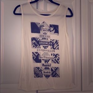 Rachel Roy tank w/cities. Cream. Women’s sz S